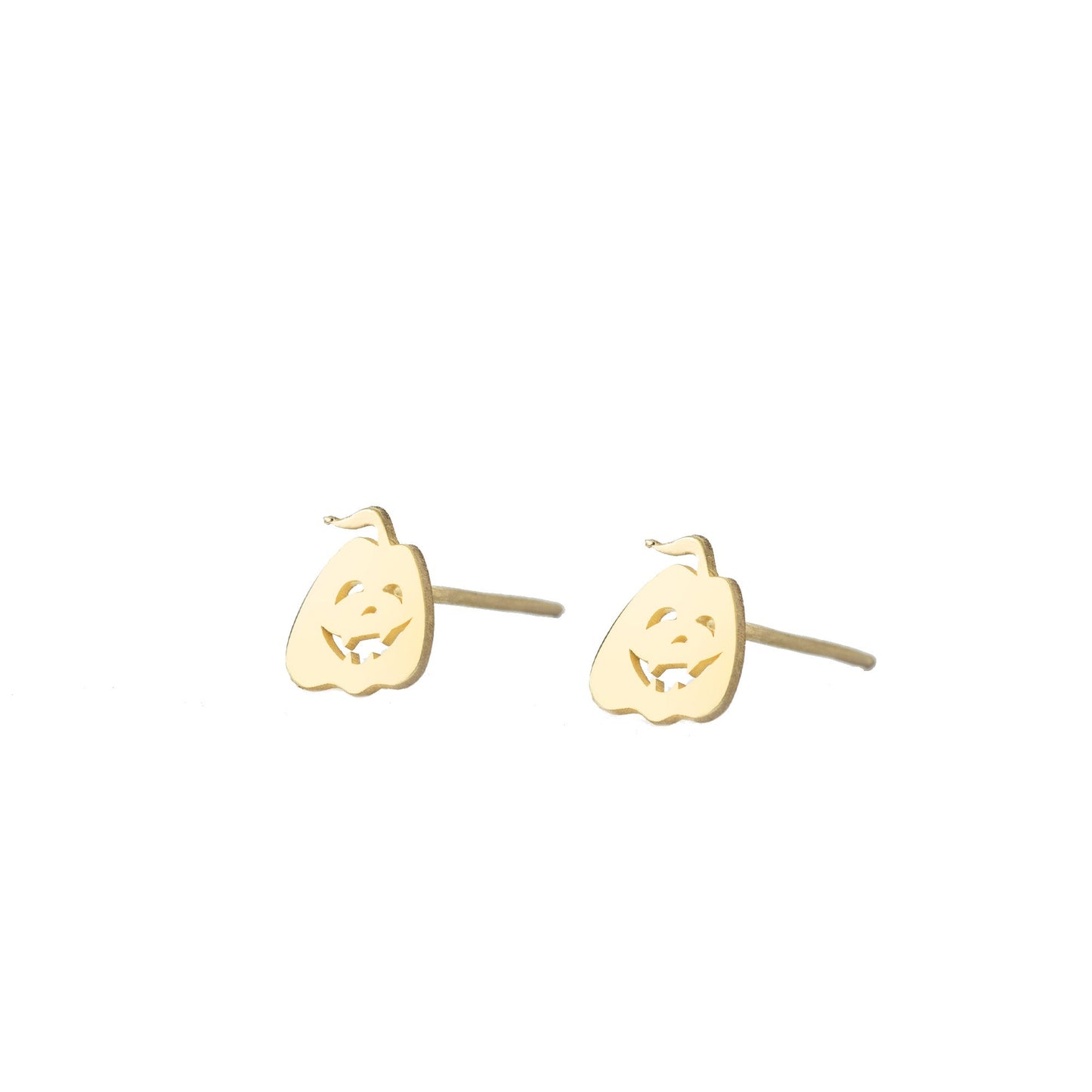925 Sterling Silver Pumpkin Stud Earrings