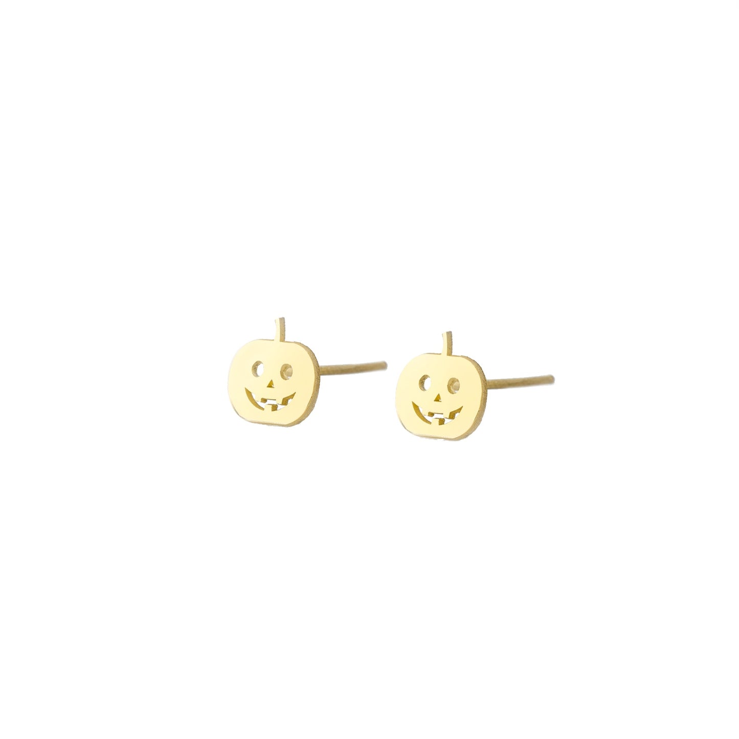925 Sterling Silver Pumpkin Stud Earrings