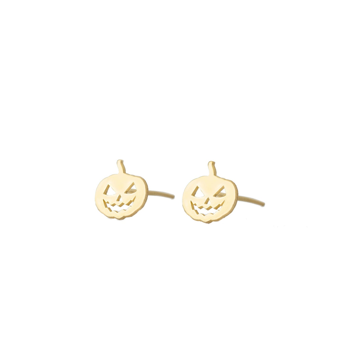 925 Sterling Silver Pumpkin Stud Earrings