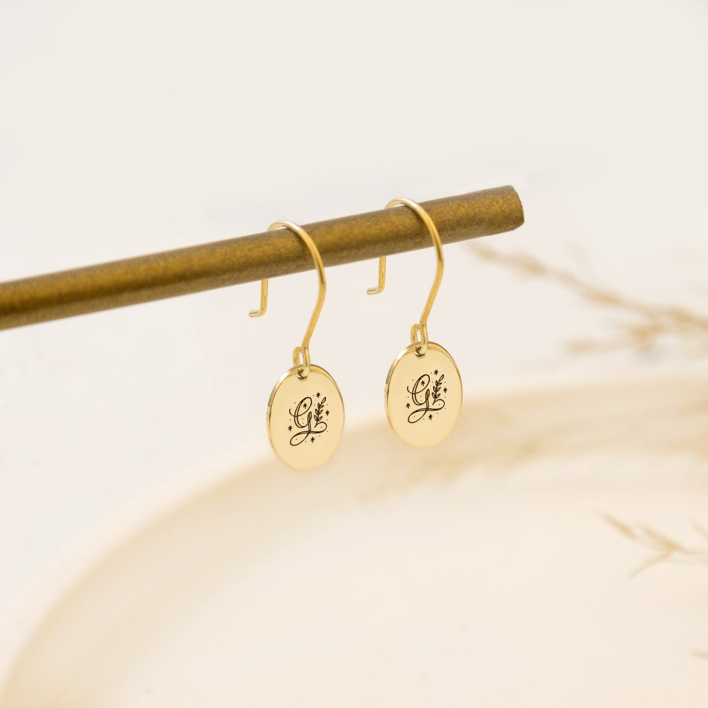 925 Sterling Silver Dangle Letter Earrings