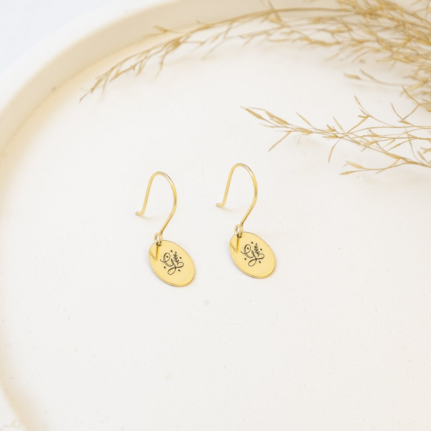 925 Sterling Silver Dangle Letter Earrings