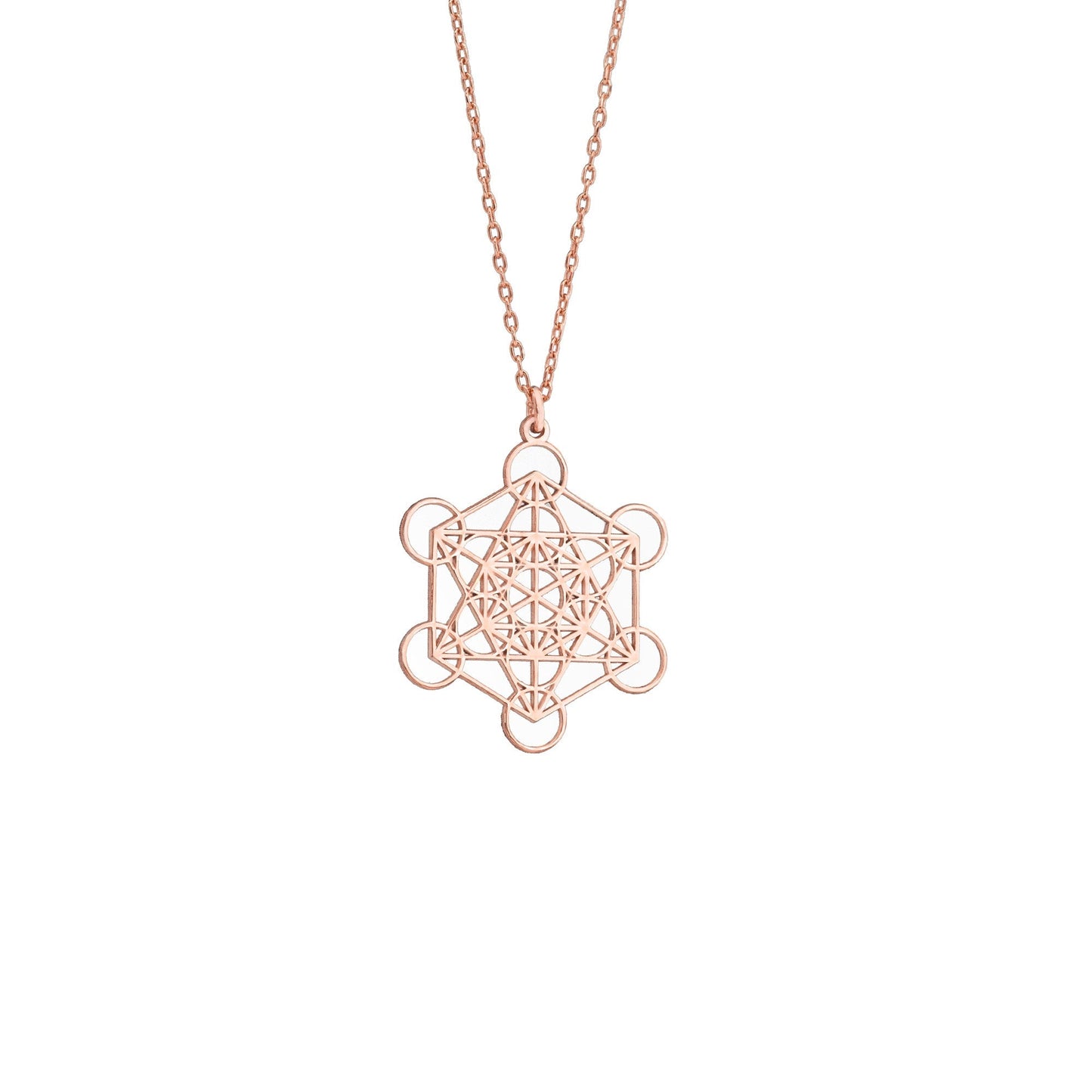 925 Sterling Silver Gold Metatron Necklace