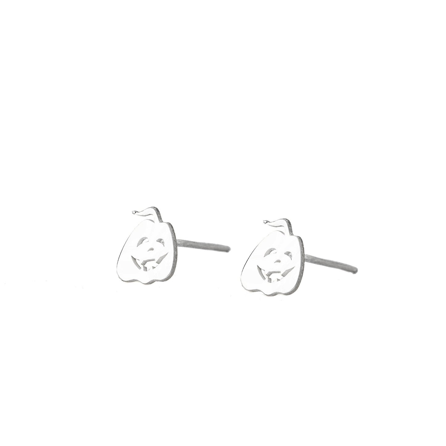 925 Sterling Silver Pumpkin Stud Earrings