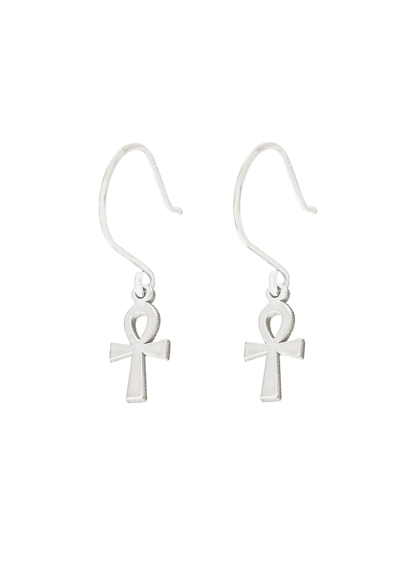 925 Sterling Silver Ankh Earrings