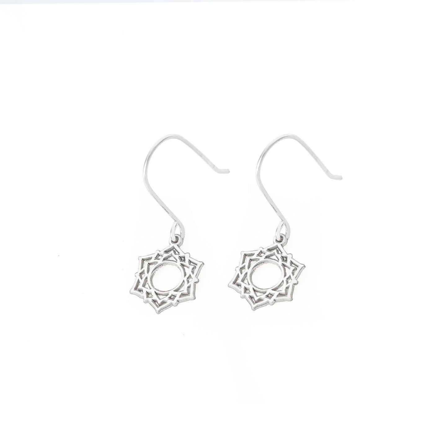 925 Sterling Silver Crown Chakra Earrings