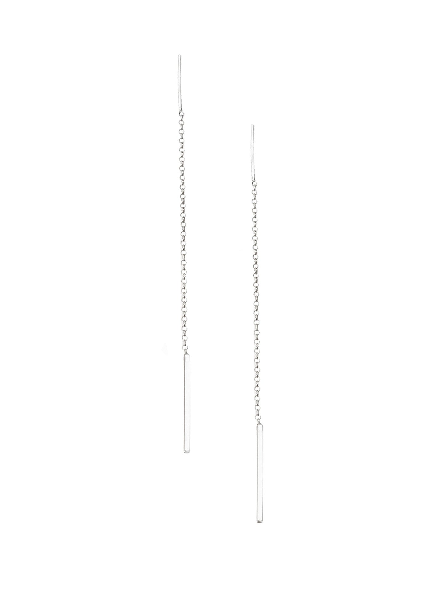 925 Sterling Silver Thread Chain Earrings