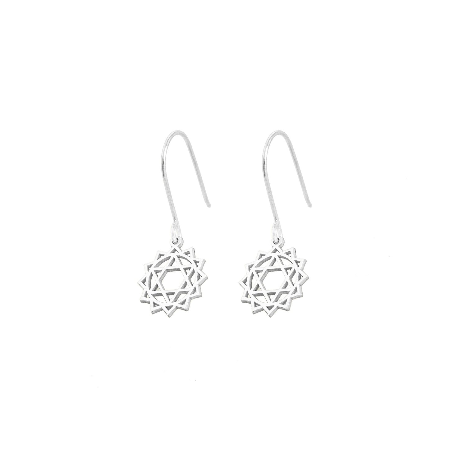 925 Sterling Silver Heart Chakra Earrings