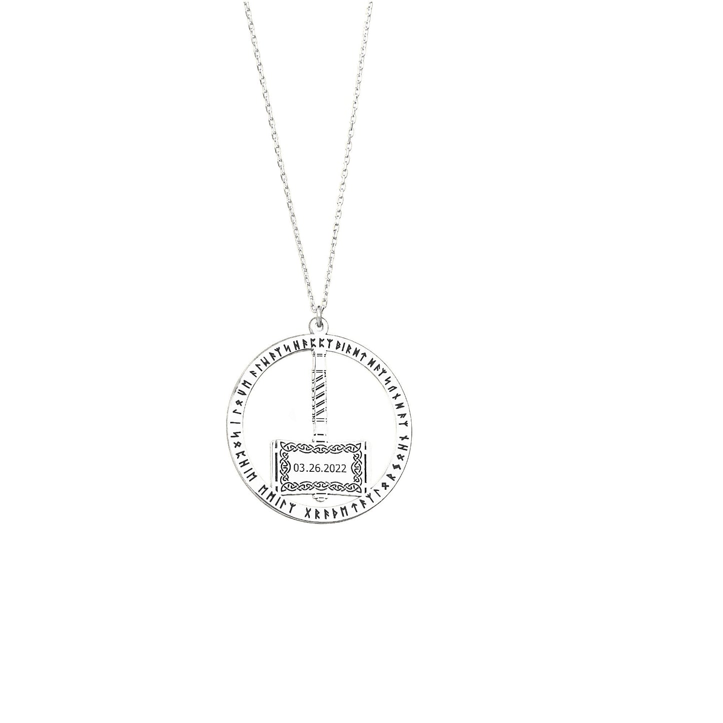 925 Sterling Silver Thor Viking Hammer Norse Pendant
