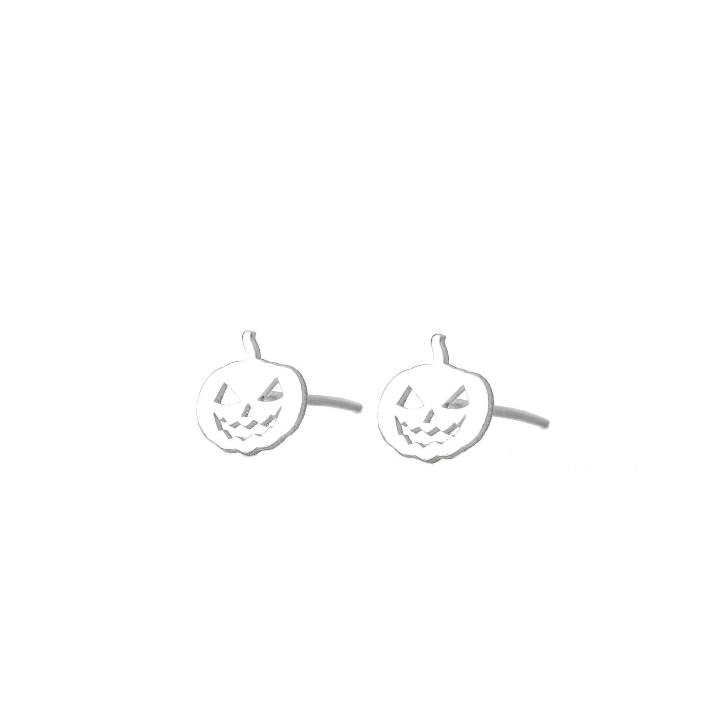 925 Sterling Silver Pumpkin Stud Earrings