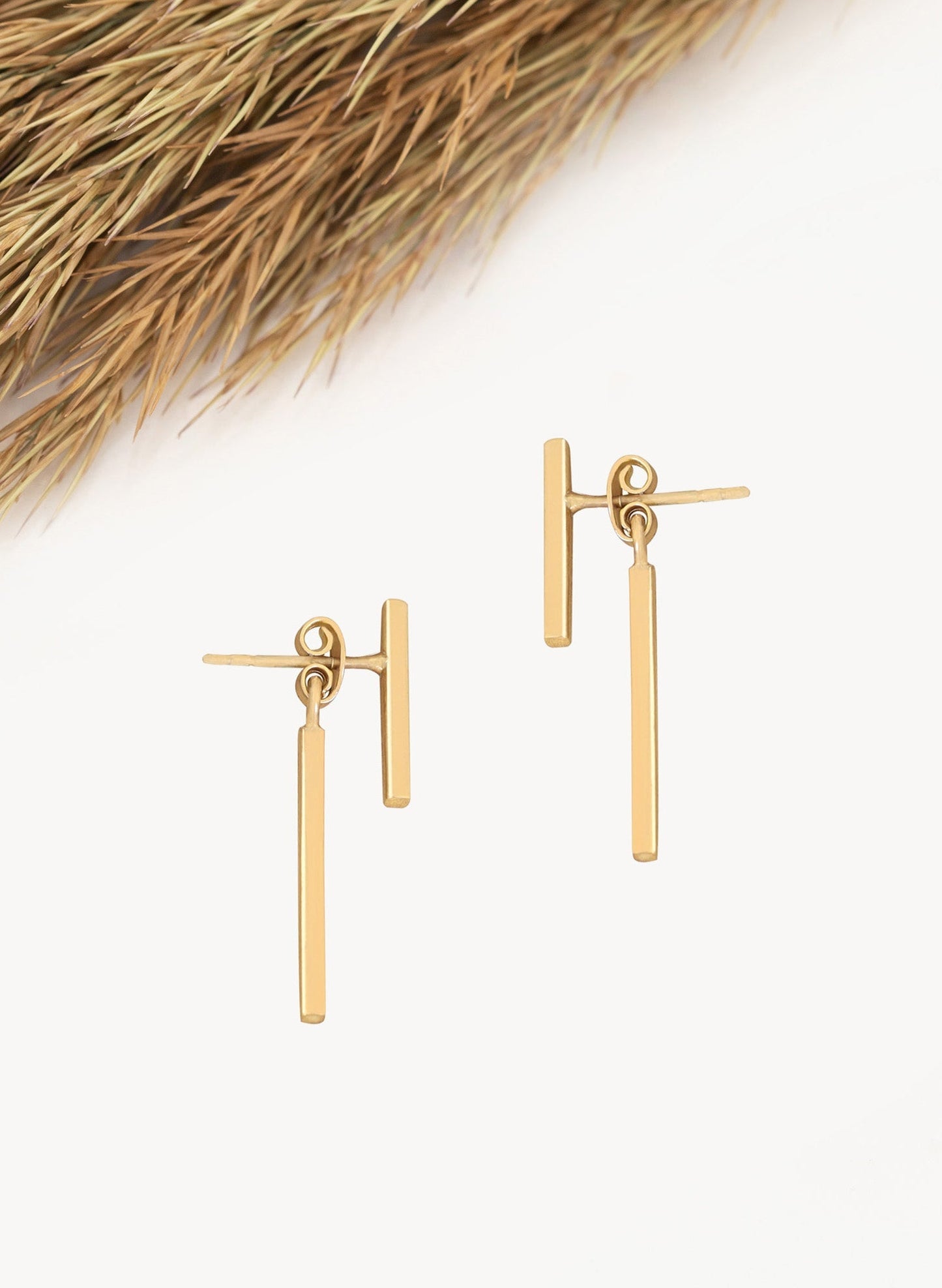 925 Sterling Silver Double Bar Ear Jacket Earrings