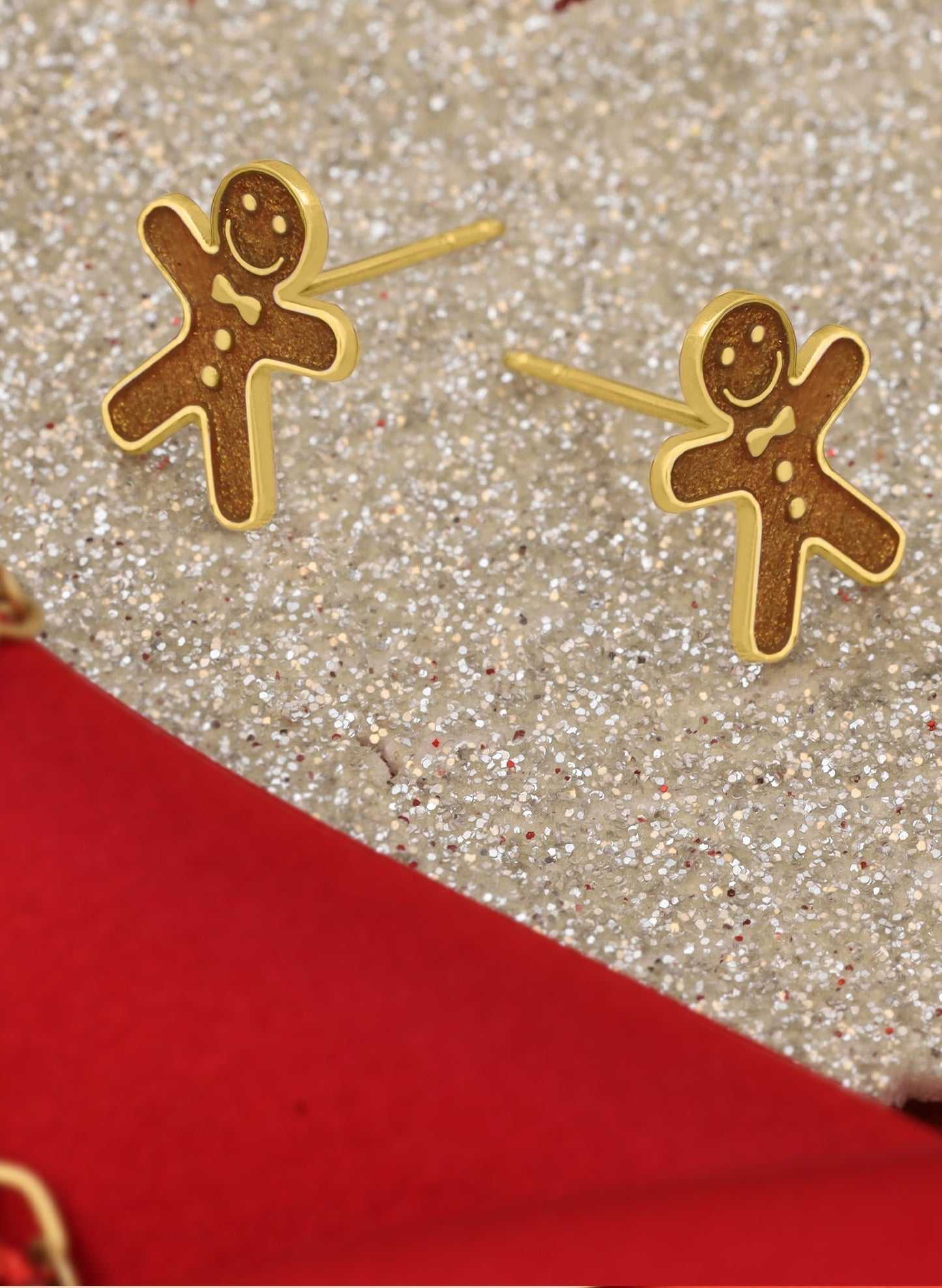 925 Sterling Silver Christmas Gingerbread Earrings