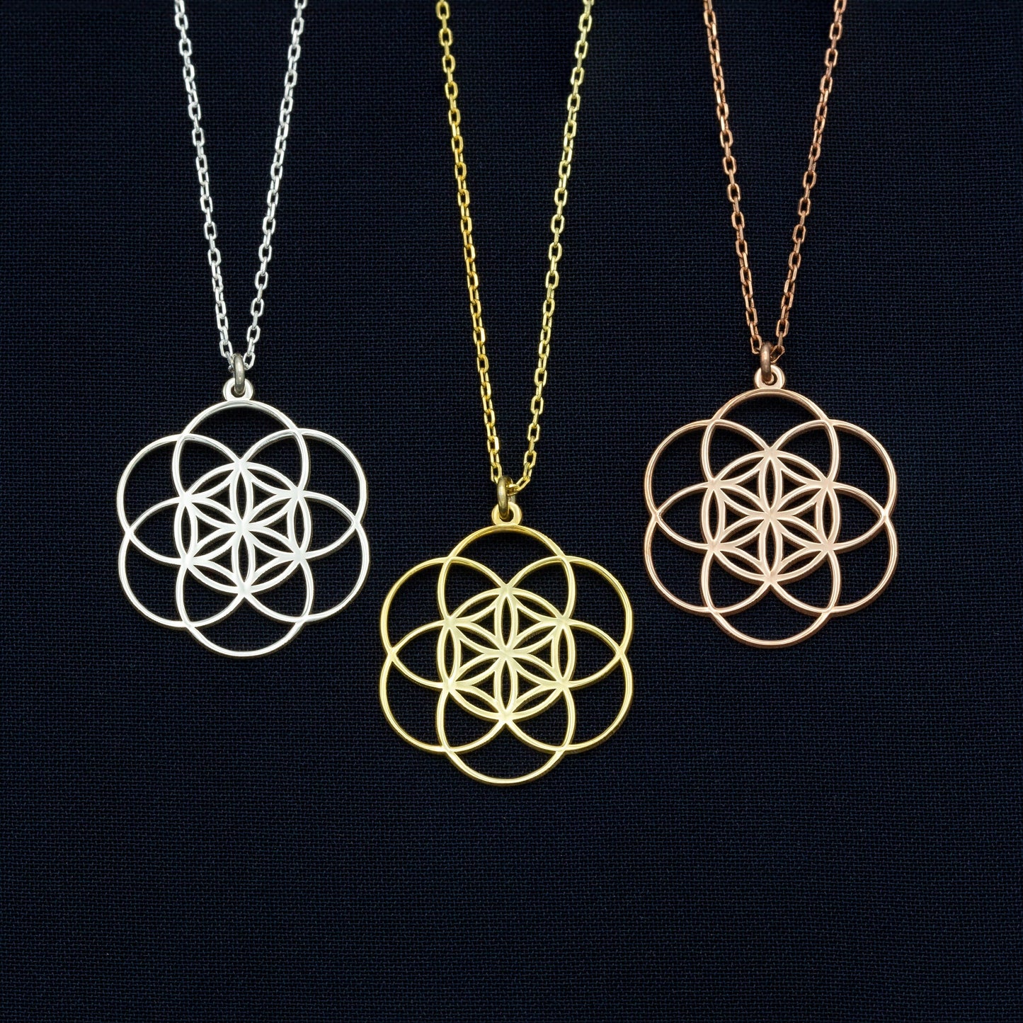 925 Sterling Silver Flower of Life Necklace