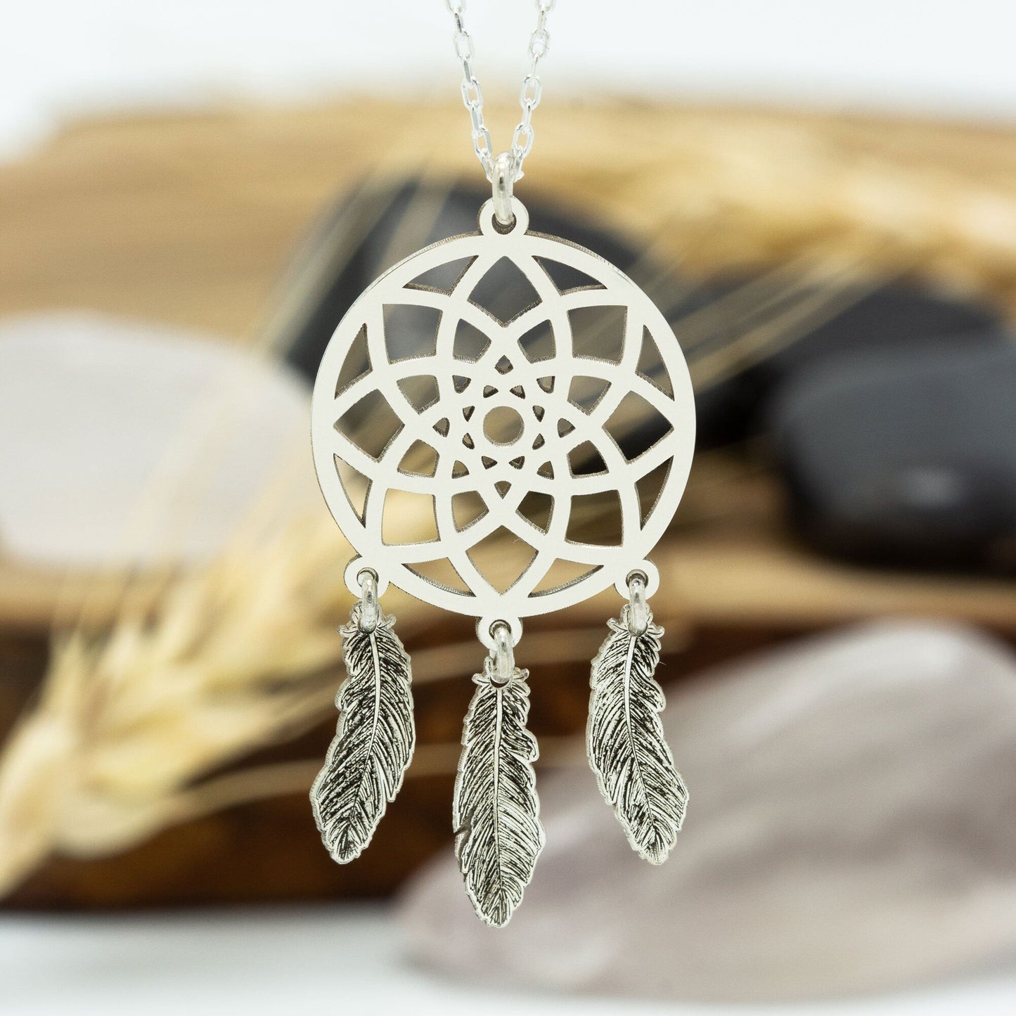 925 Ayar Gümüş Dream Catcher Kolye Kolye