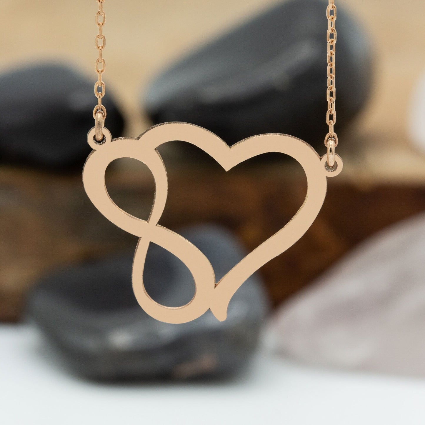 925 Sterling Silver Heart Infinity Necklace