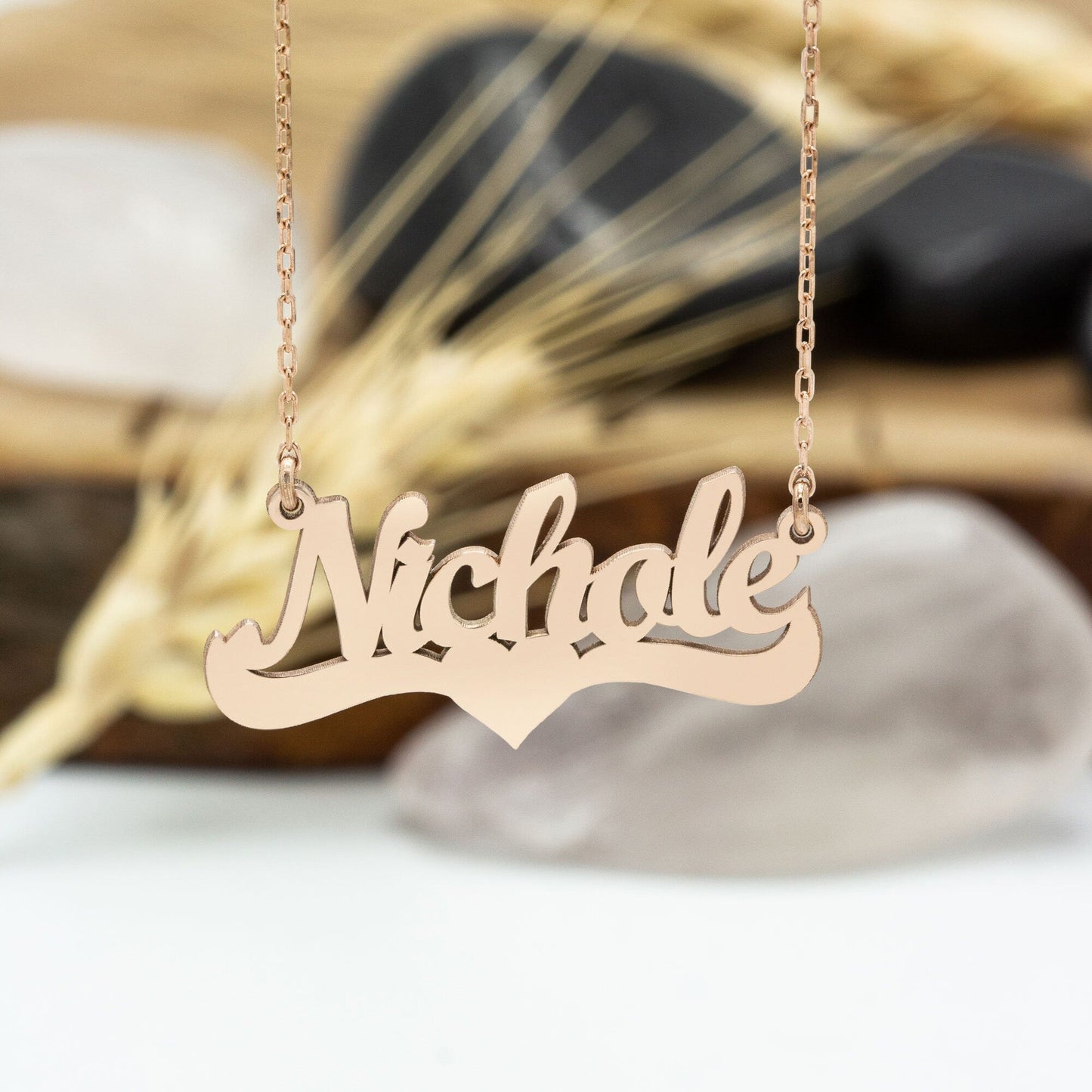925 Sterling Silver Personalized Name Necklace with Heart