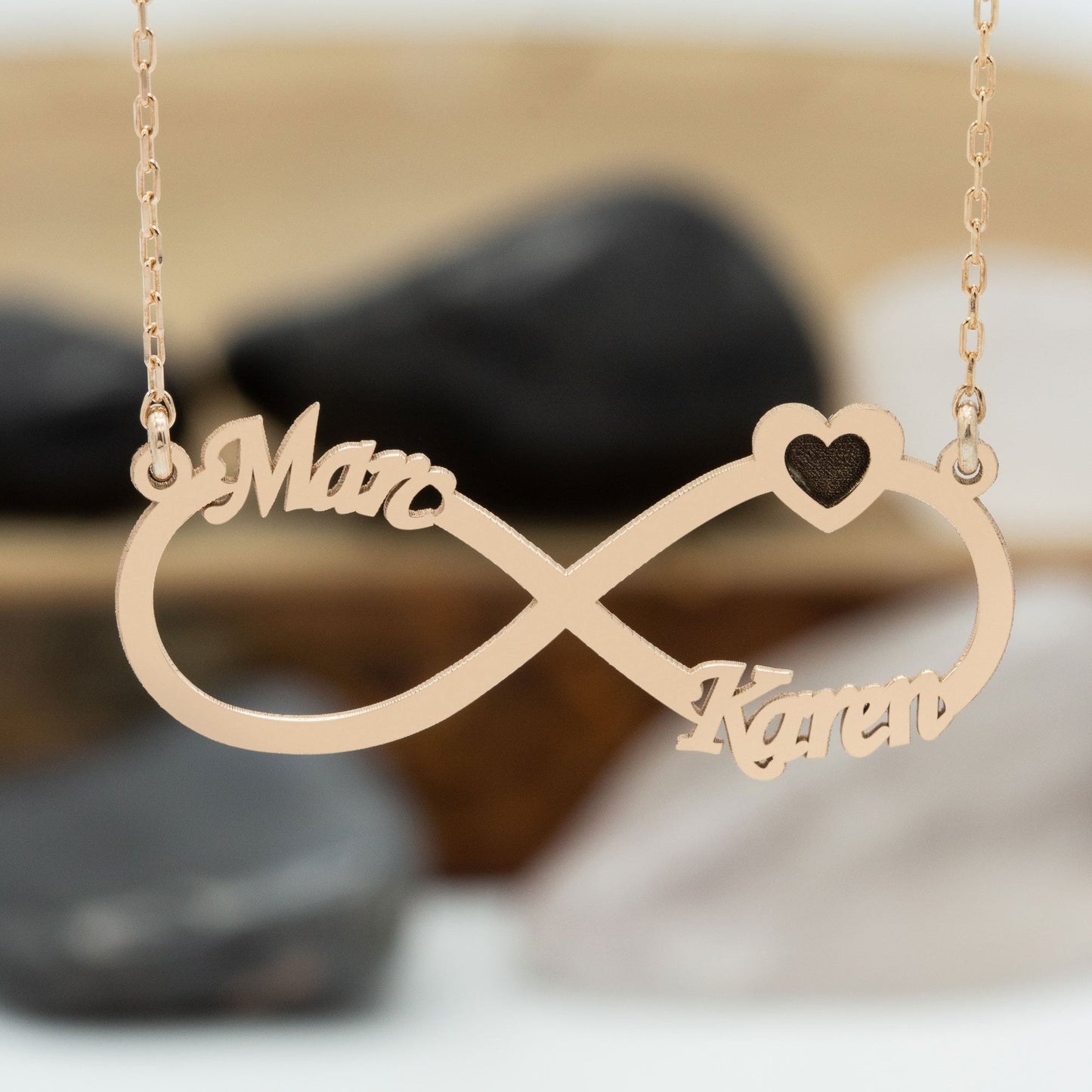 925 Sterling Silver Infinity Necklace With Names