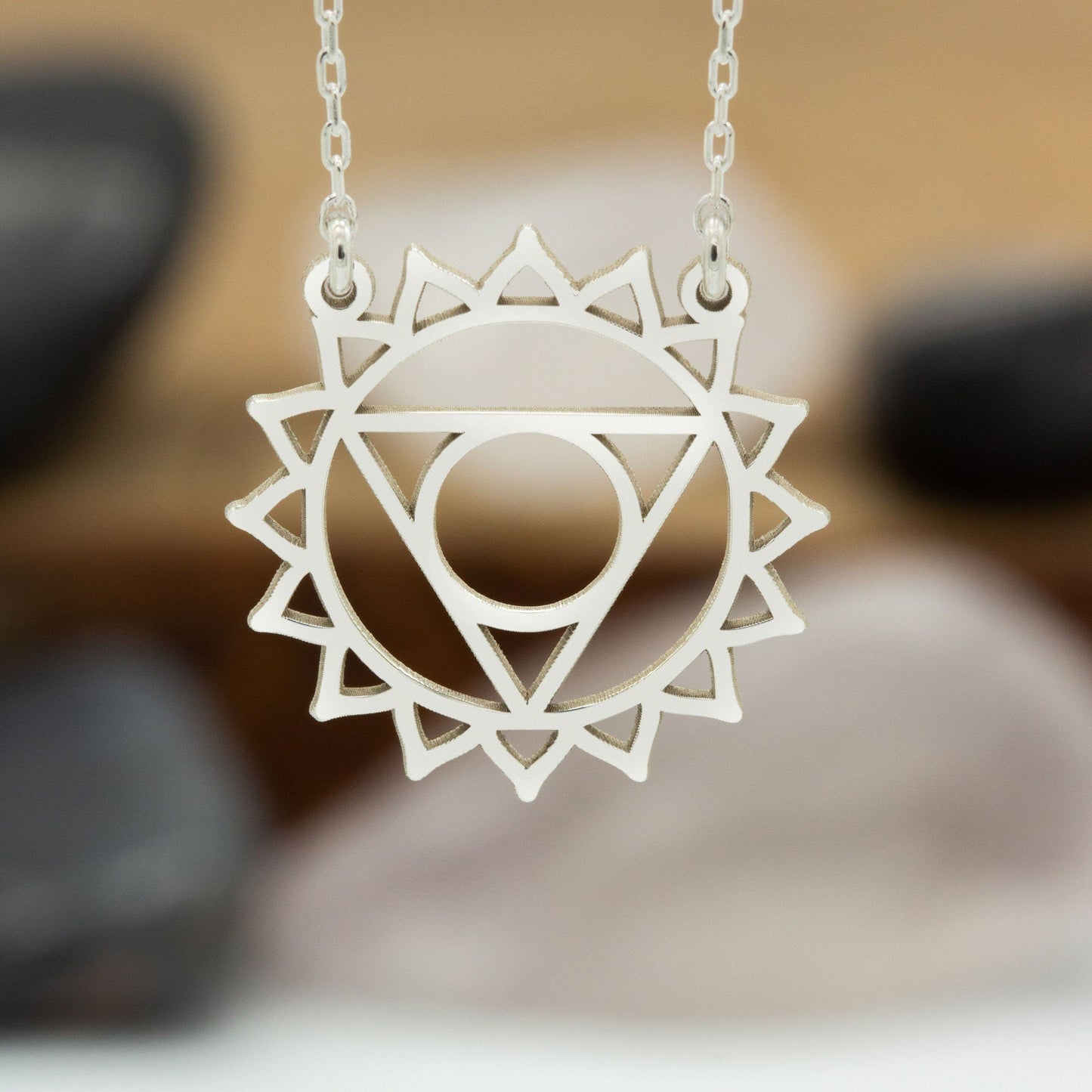 925 Sterling Silver Throat Chakra Necklace