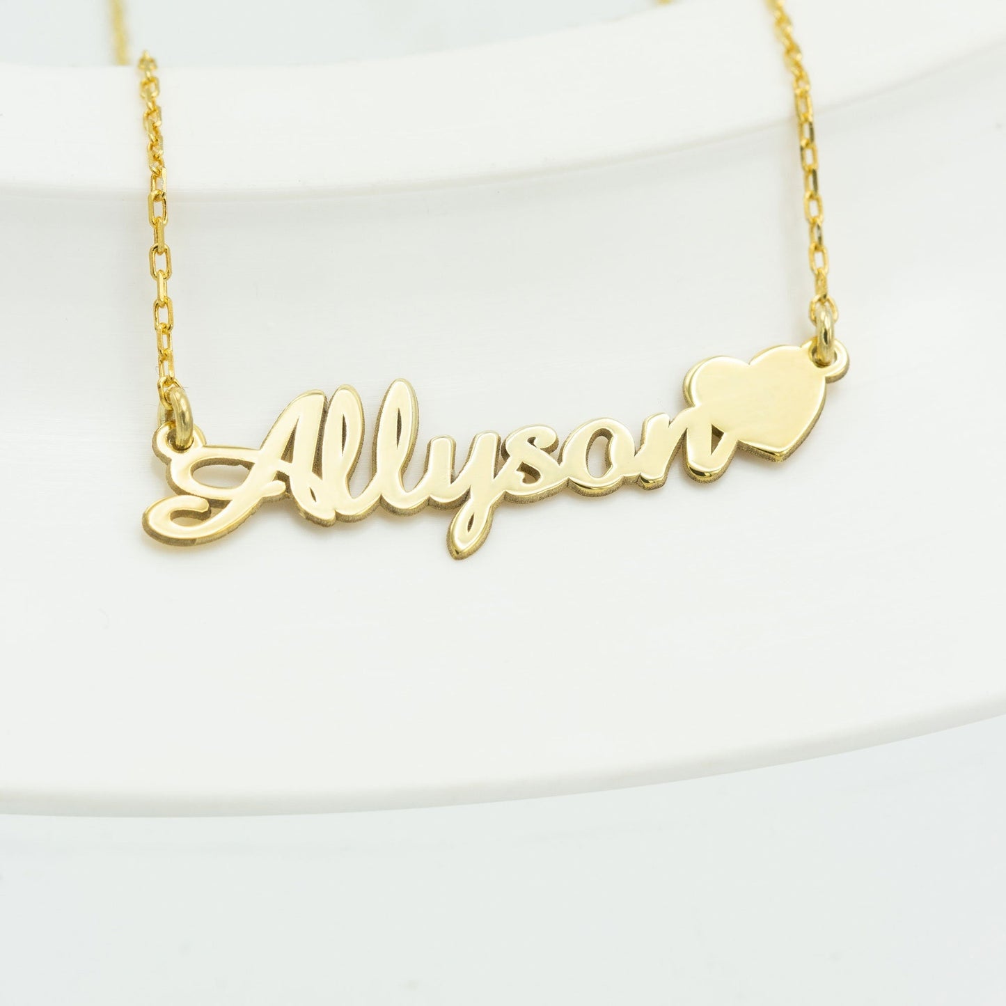 925 Sterling Silver Name Necklace with Heart