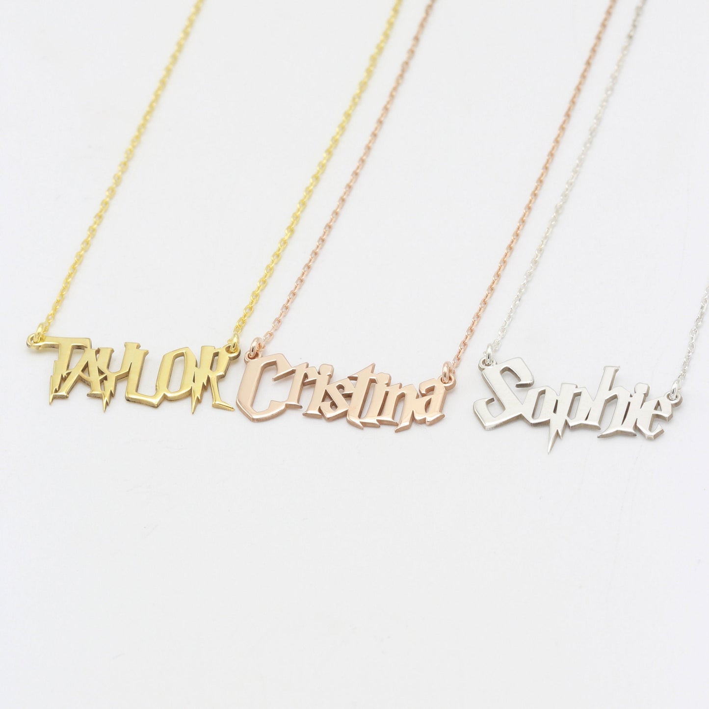 925 Sterling Silver Personalized Wizard Harry Potter Name Necklace
