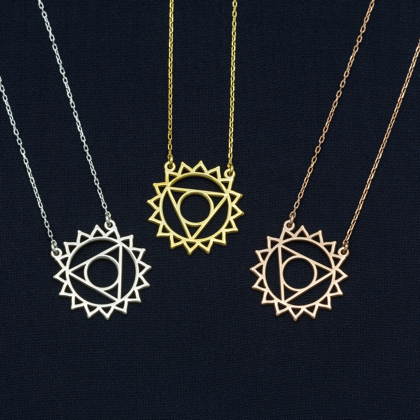 925 Sterling Silver Throat Chakra Necklace