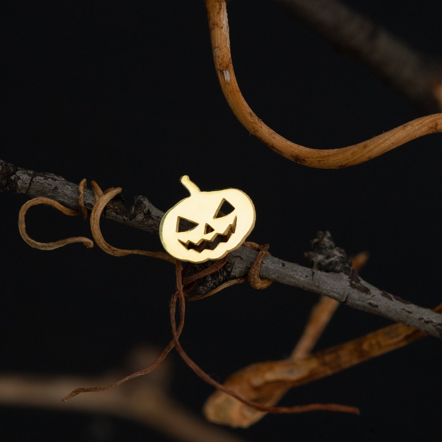 925 Sterling Silver Pumpkin Stud Earrings