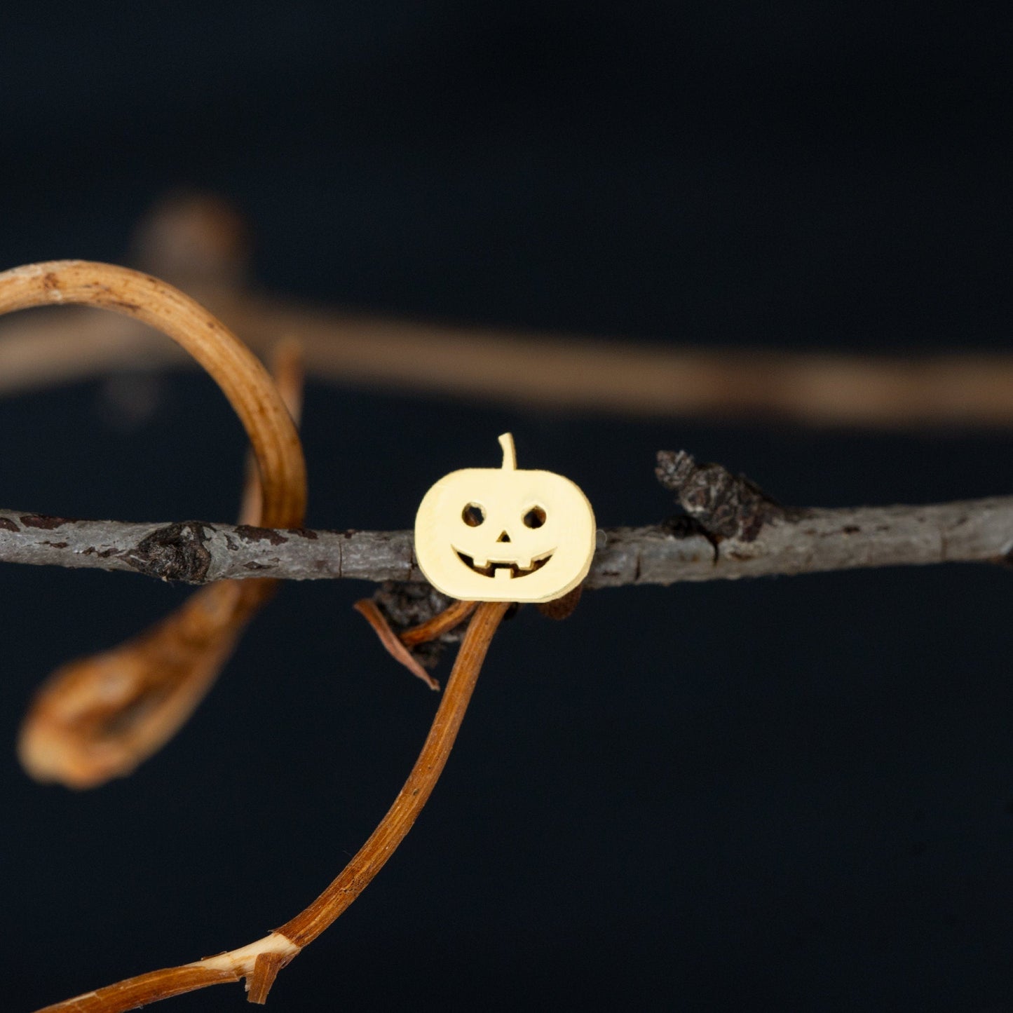 925 Sterling Silver Pumpkin Stud Earrings