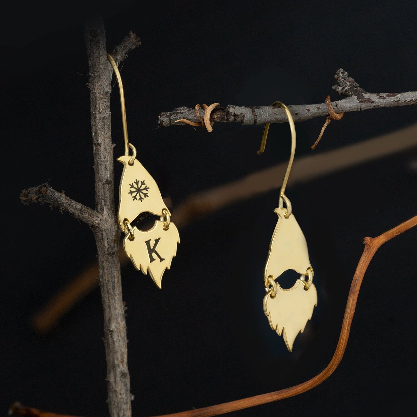 925 Sterling Silver Santa Claus Drop Earrings