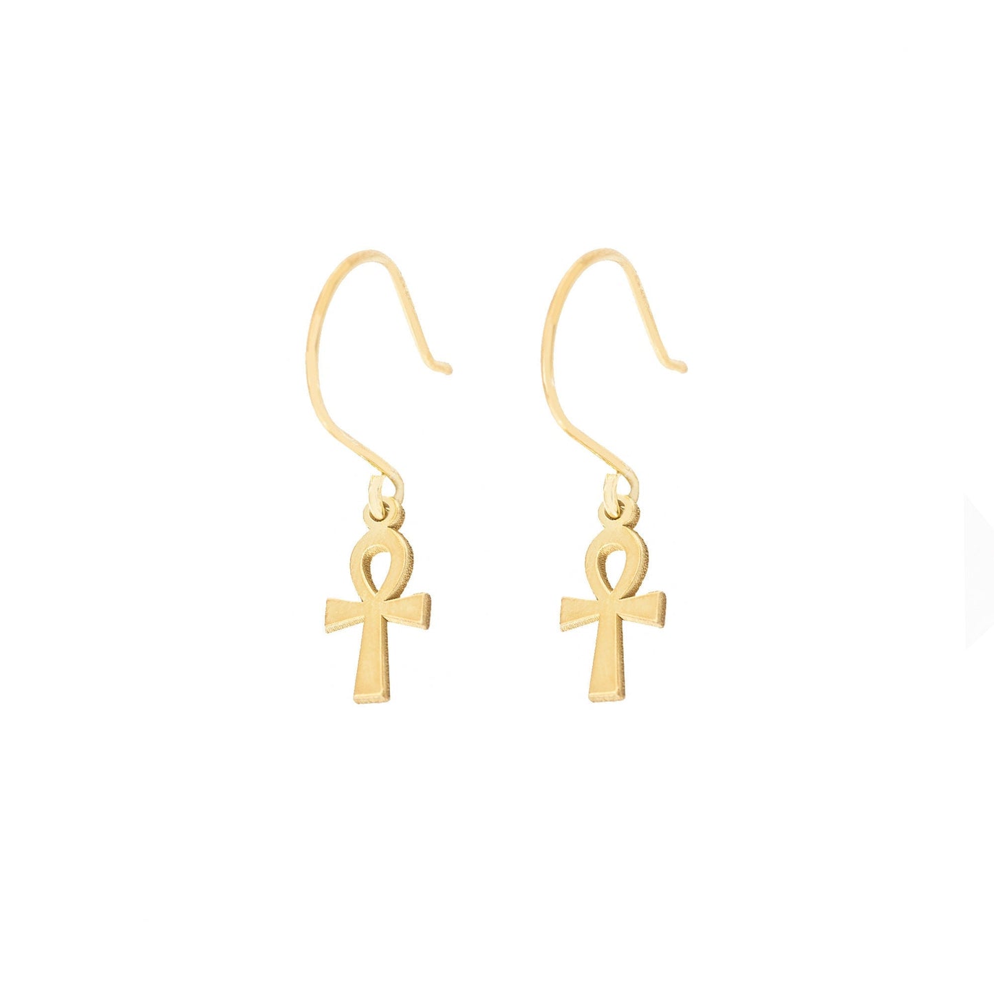 925 Sterling Silver Ankh Earrings