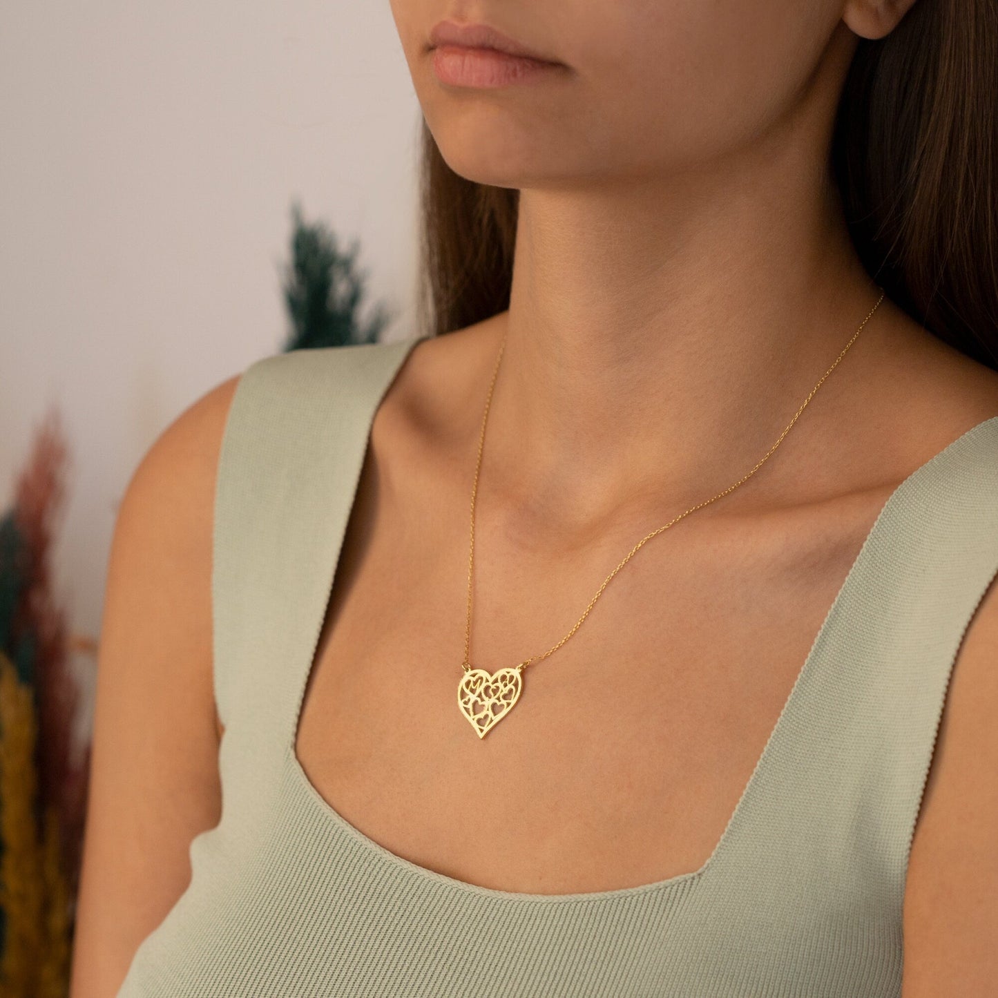 925 Sterling Silver Heart Necklace with Initials