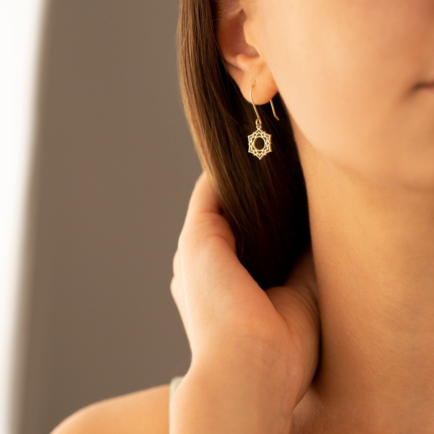 925 Sterling Silver Crown Chakra Earrings