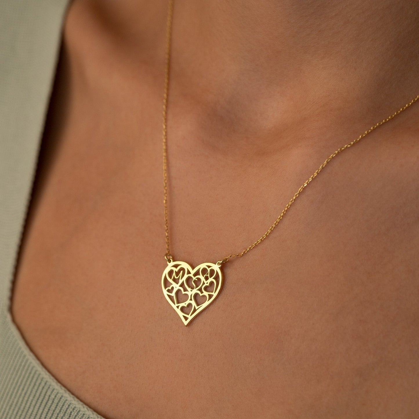 925 Sterling Silver Heart Necklace with Initials