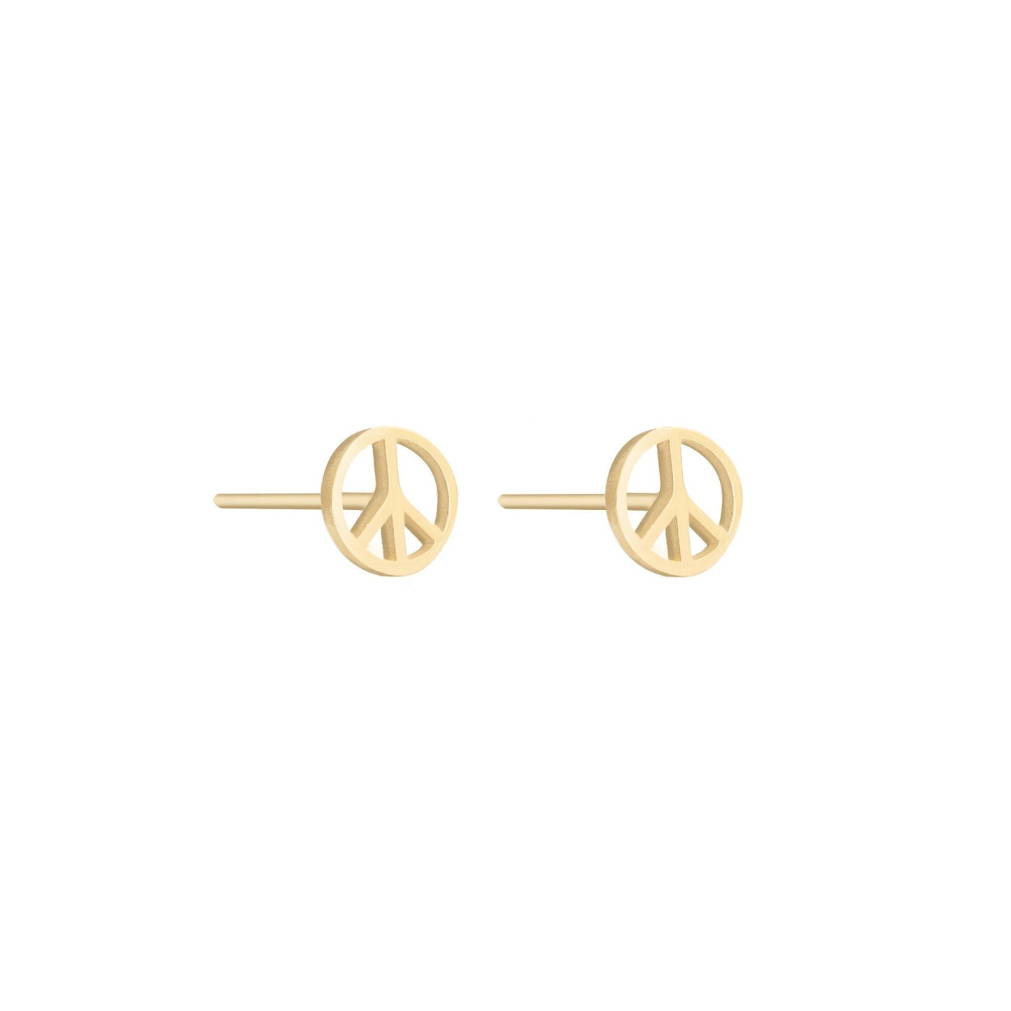 925 Sterling Silver Tiny Peace Sign Earrings