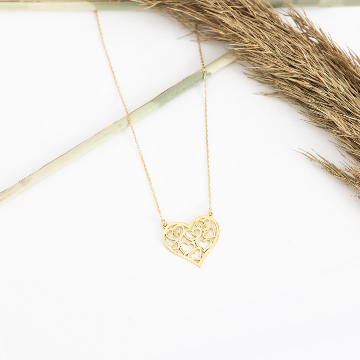 925 Sterling Silver Heart Necklace with Initials