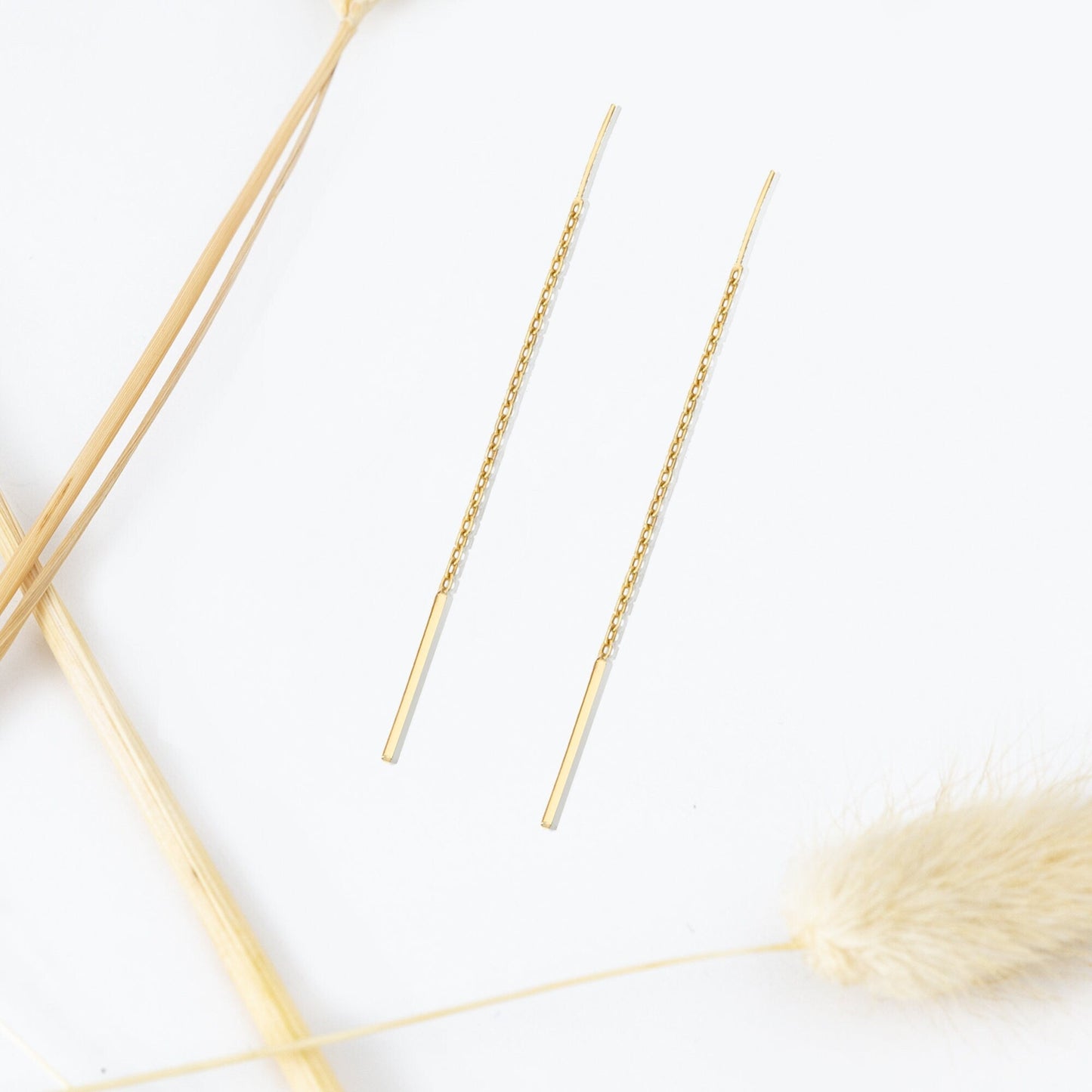 925 Sterling Silver Thread Chain Earrings