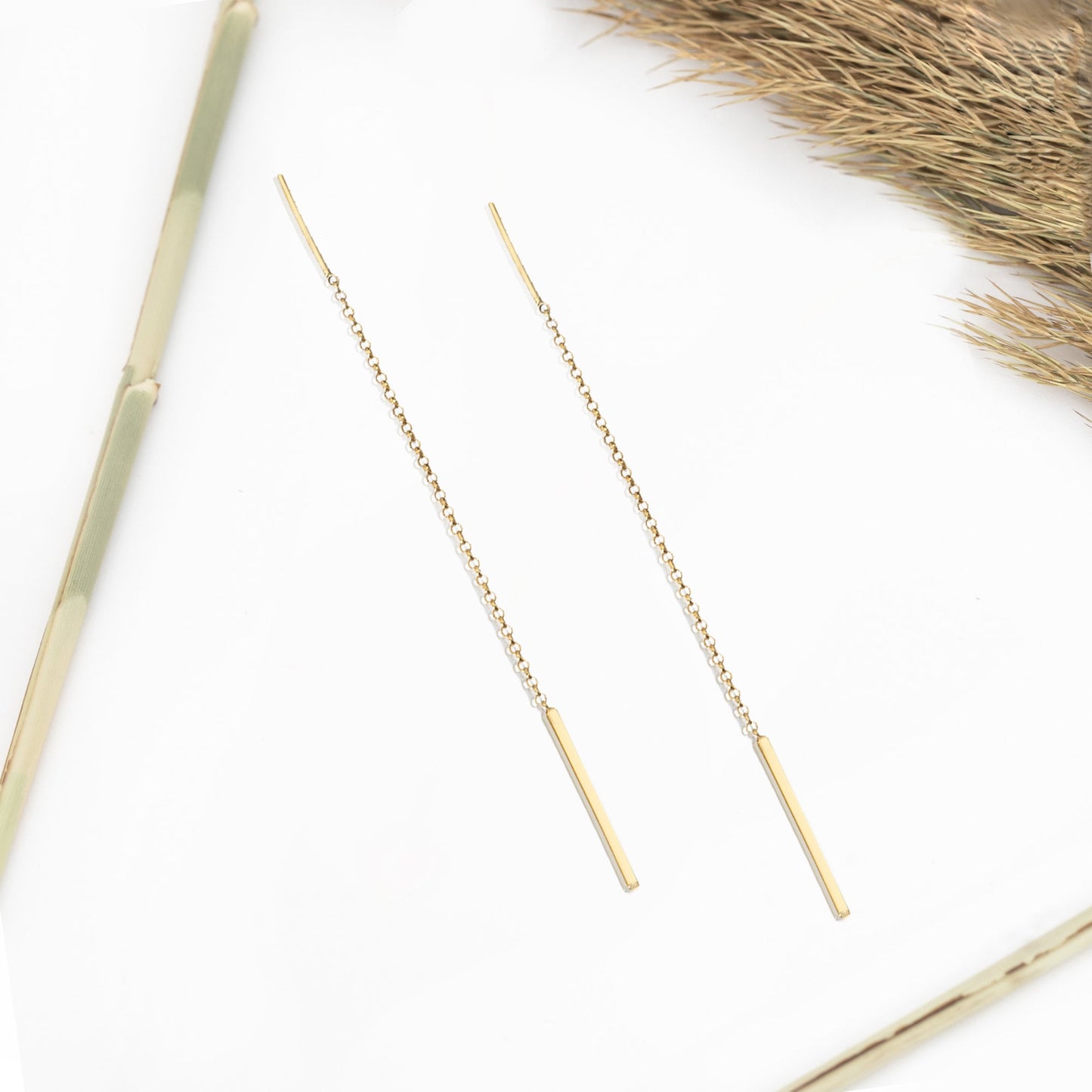 925 Sterling Silver Thread Chain Earrings