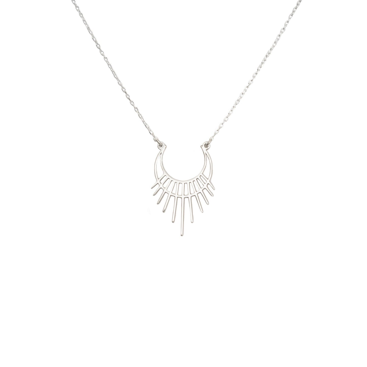 925 Sterling Silver Half Sun Necklace