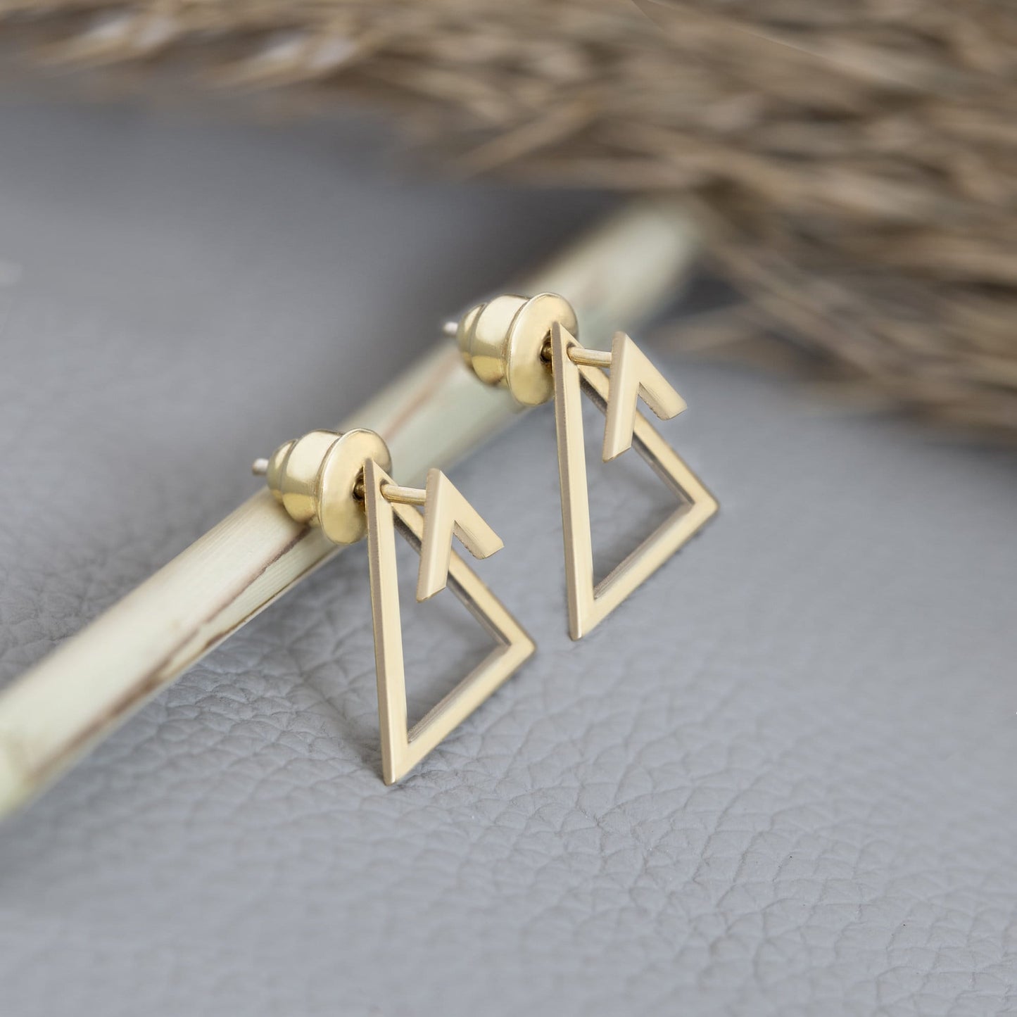 925 Sterling Silver Triangle Ear Jacket Earrings