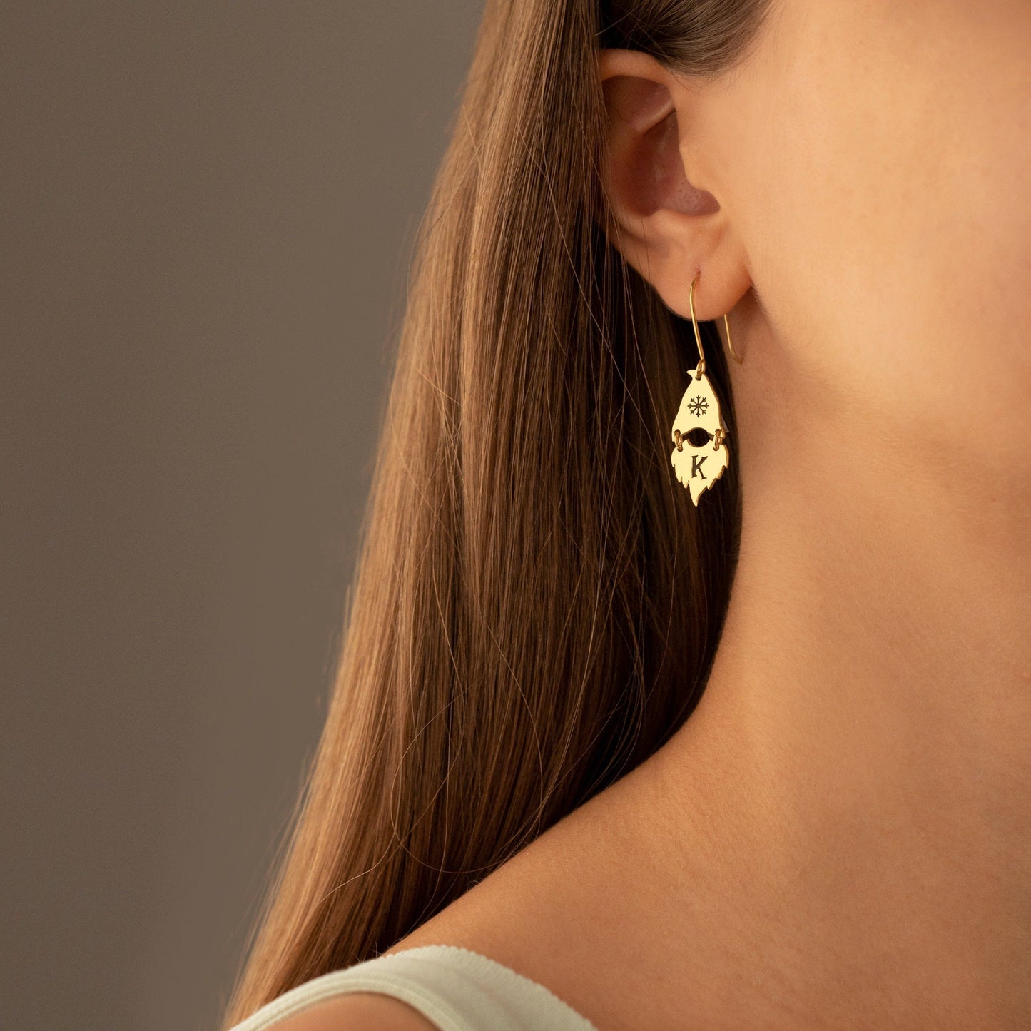 925 Sterling Silver Santa Claus Drop Earrings