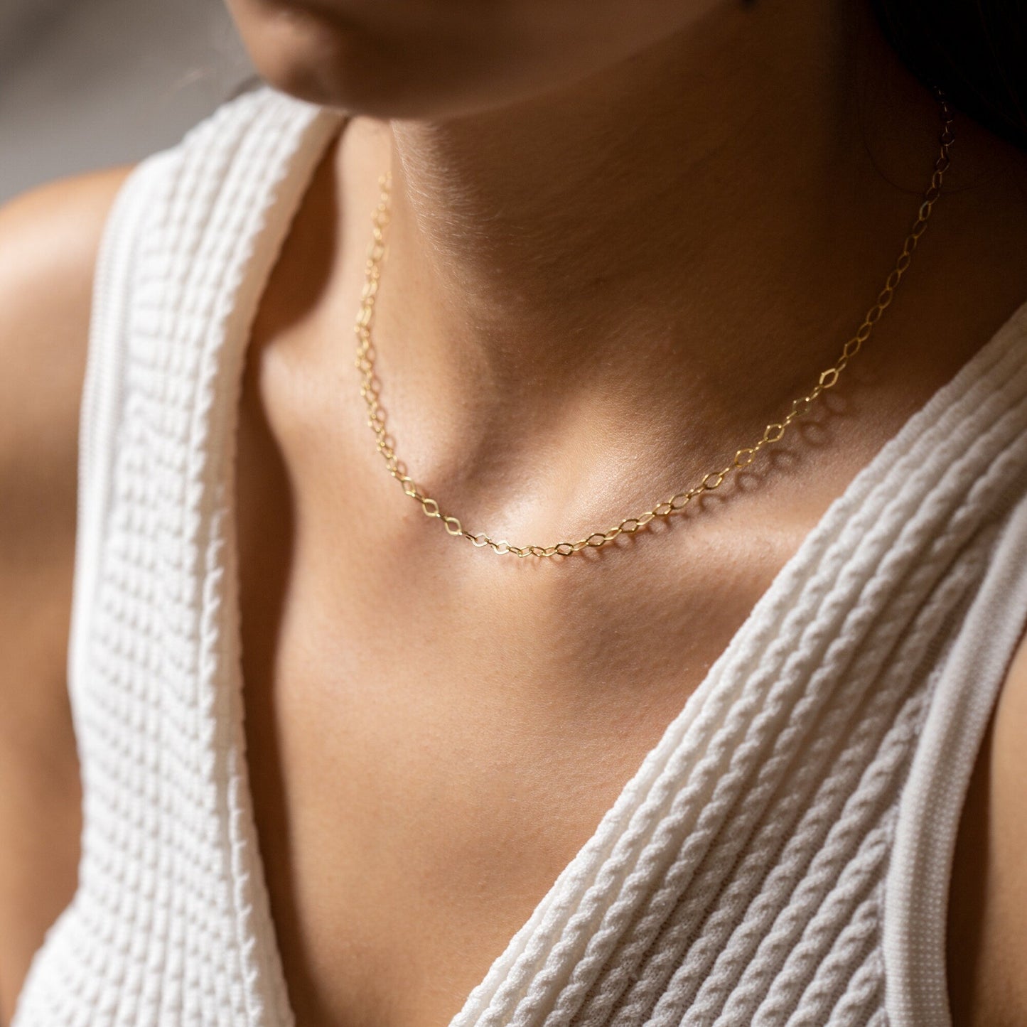 925 Sterling Silver Gold Chain Necklace Men & Women