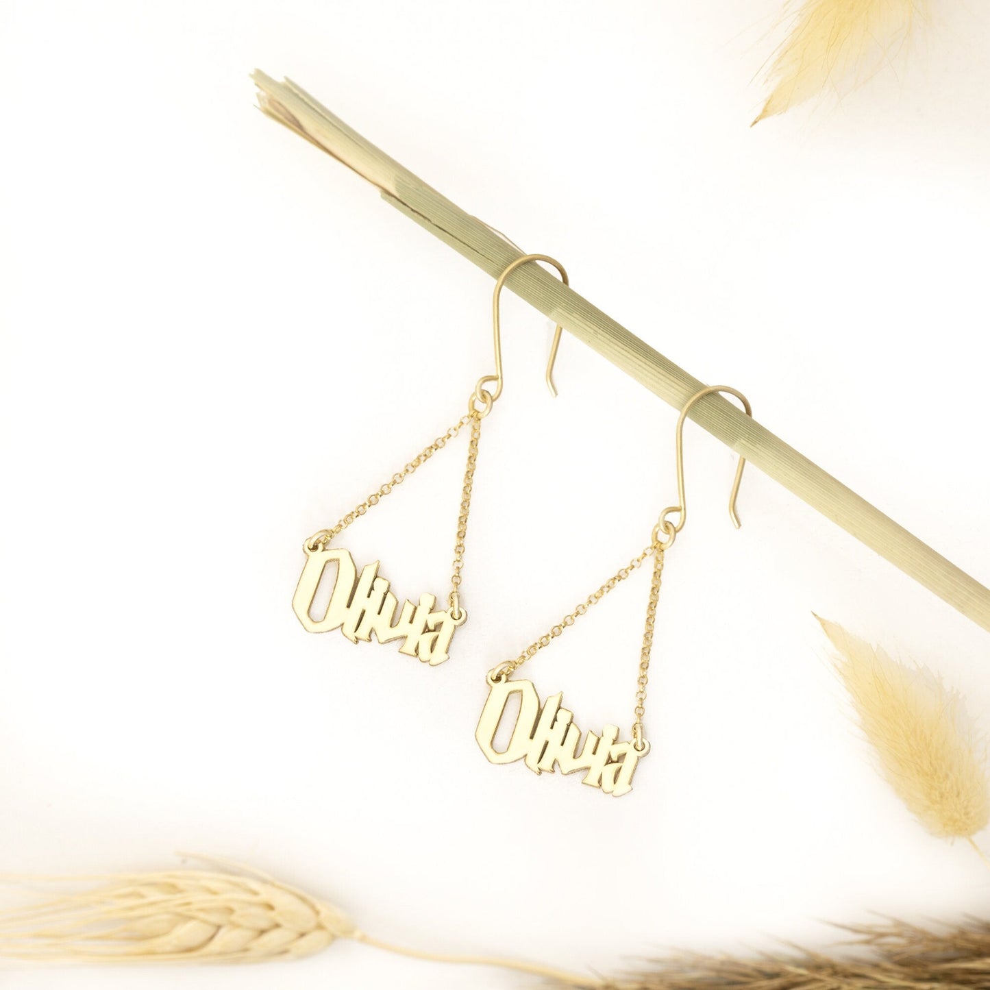 925 Sterling Silver Wizard Harry P. Font Name Dangle & Drop Earring