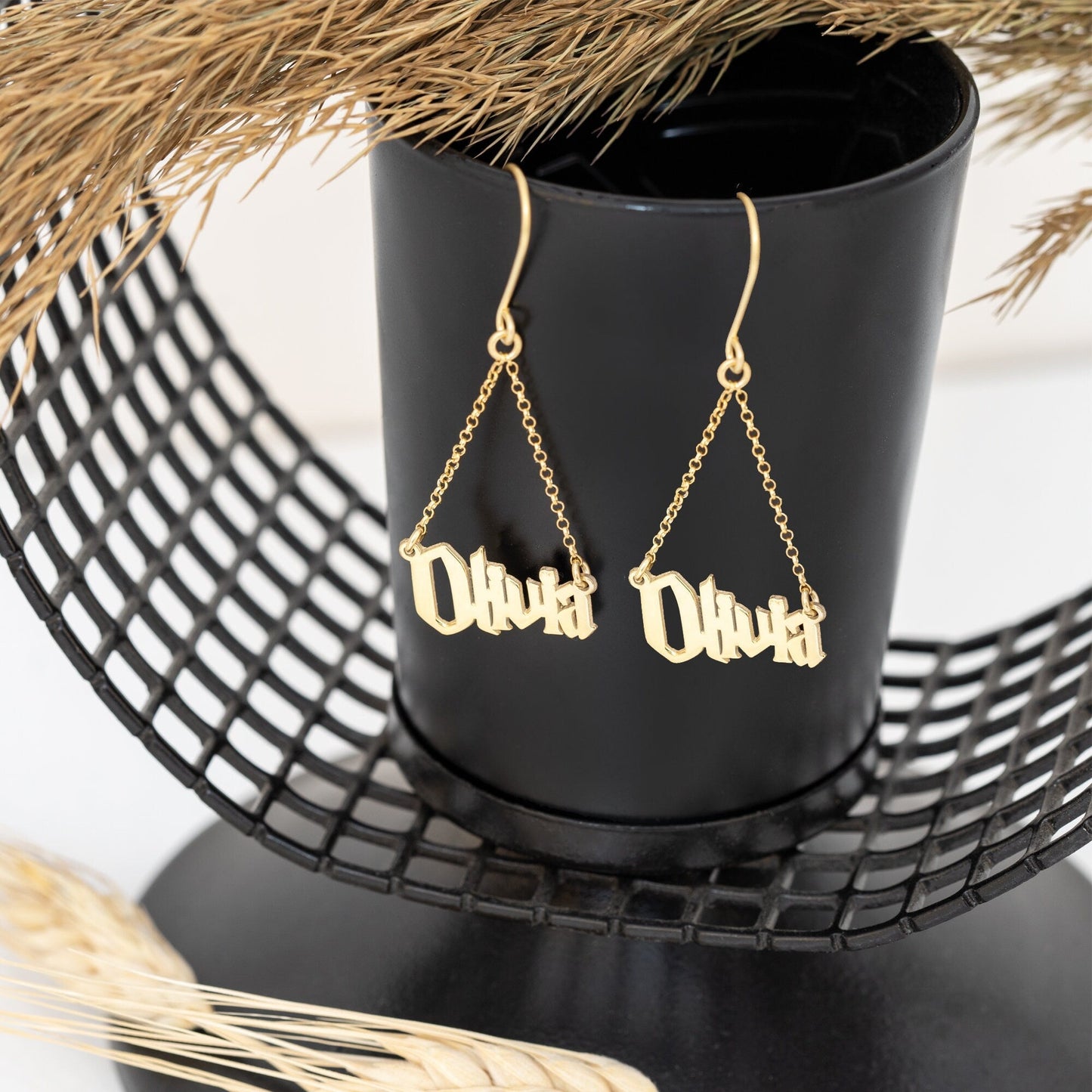 925 Sterling Silver Wizard Harry P. Font Name Dangle & Drop Earring