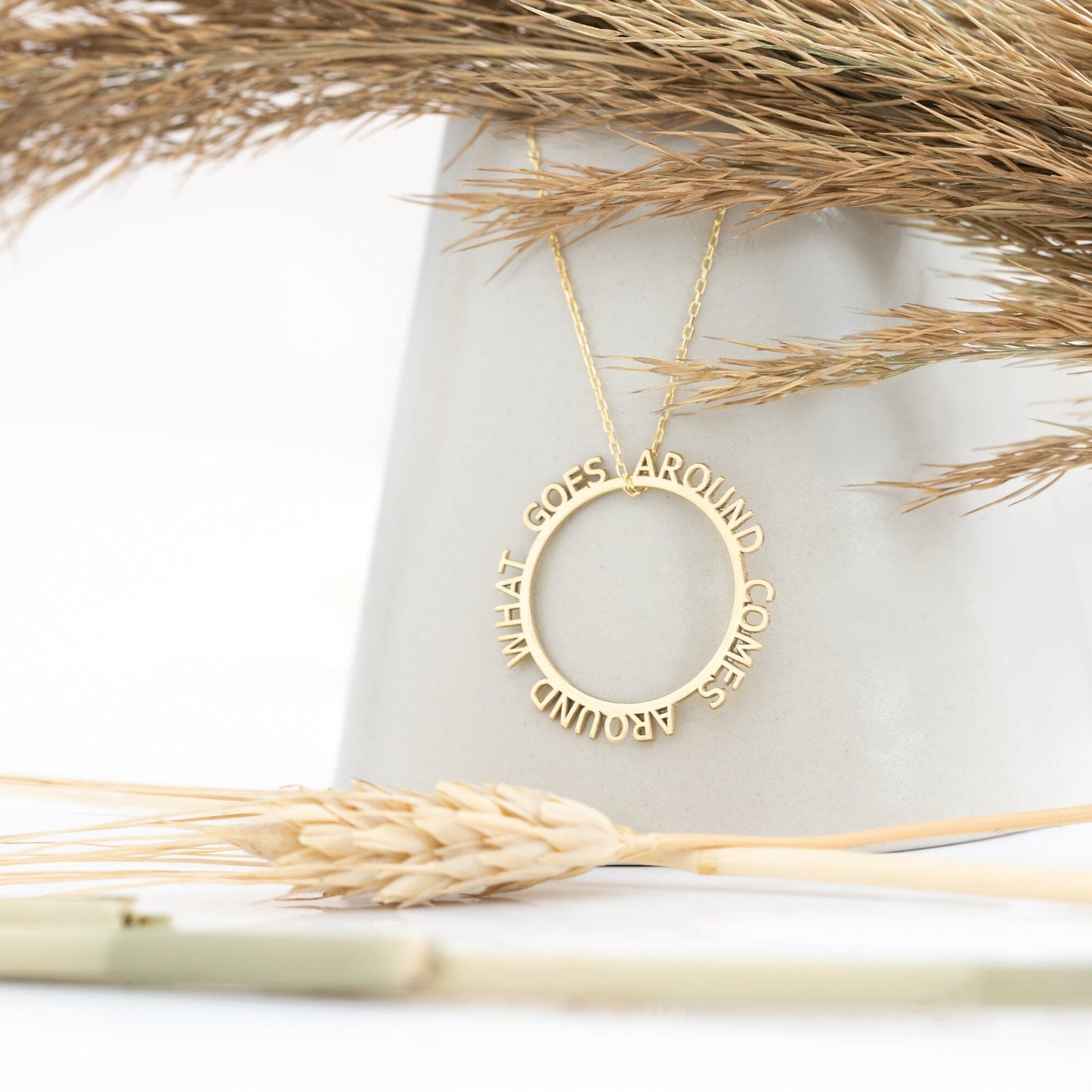 925 Sterling Silver Personalized Circle Name Necklace