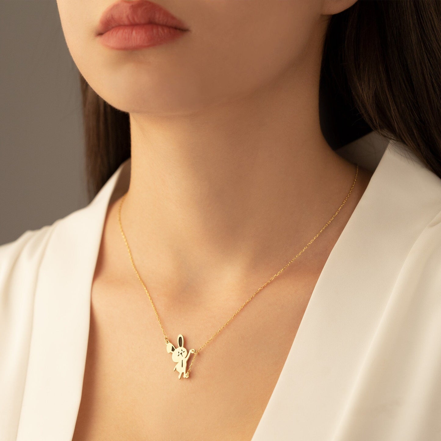 925 Sterling Silver Rabbit Necklace