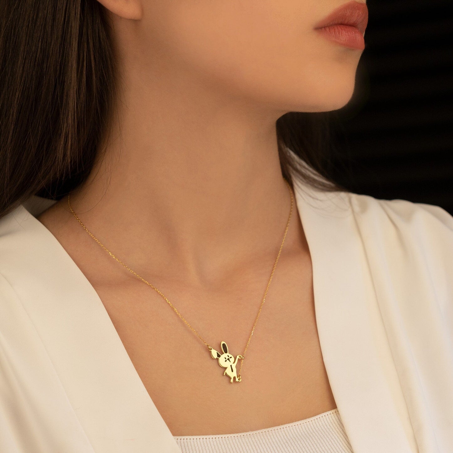 925 Sterling Silver Rabbit Necklace