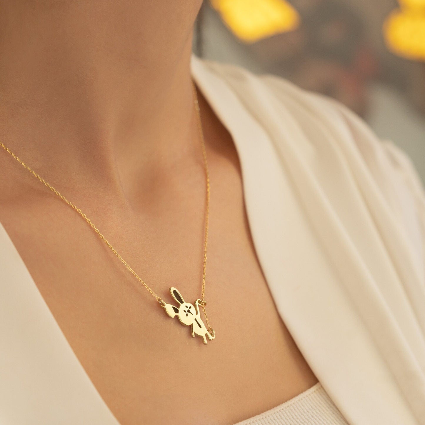 925 Sterling Silver Rabbit Necklace