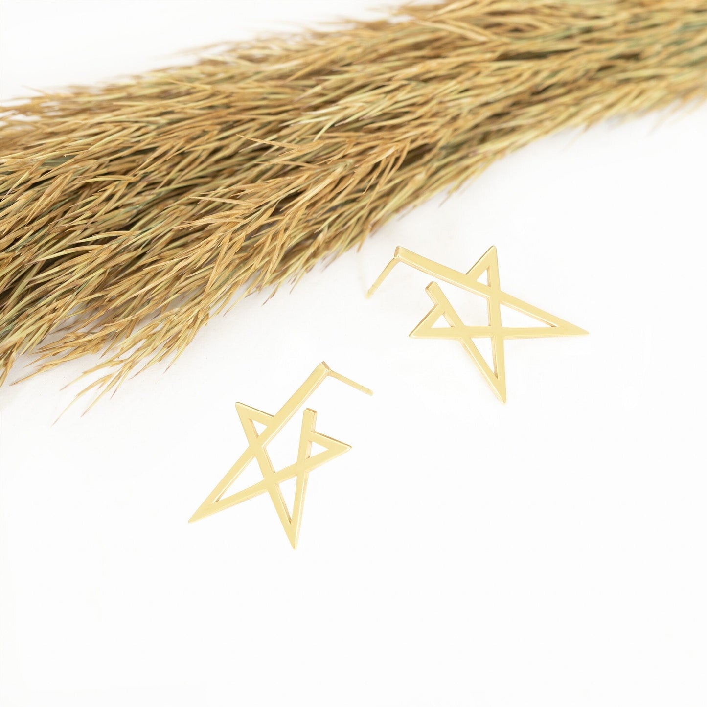 925 Sterling Silver Modern Star Earring