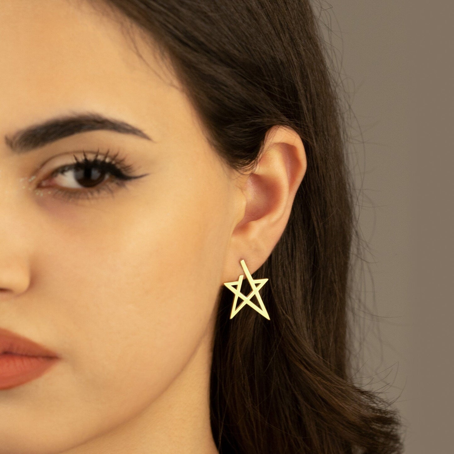 925 Sterling Silver Modern Star Earring