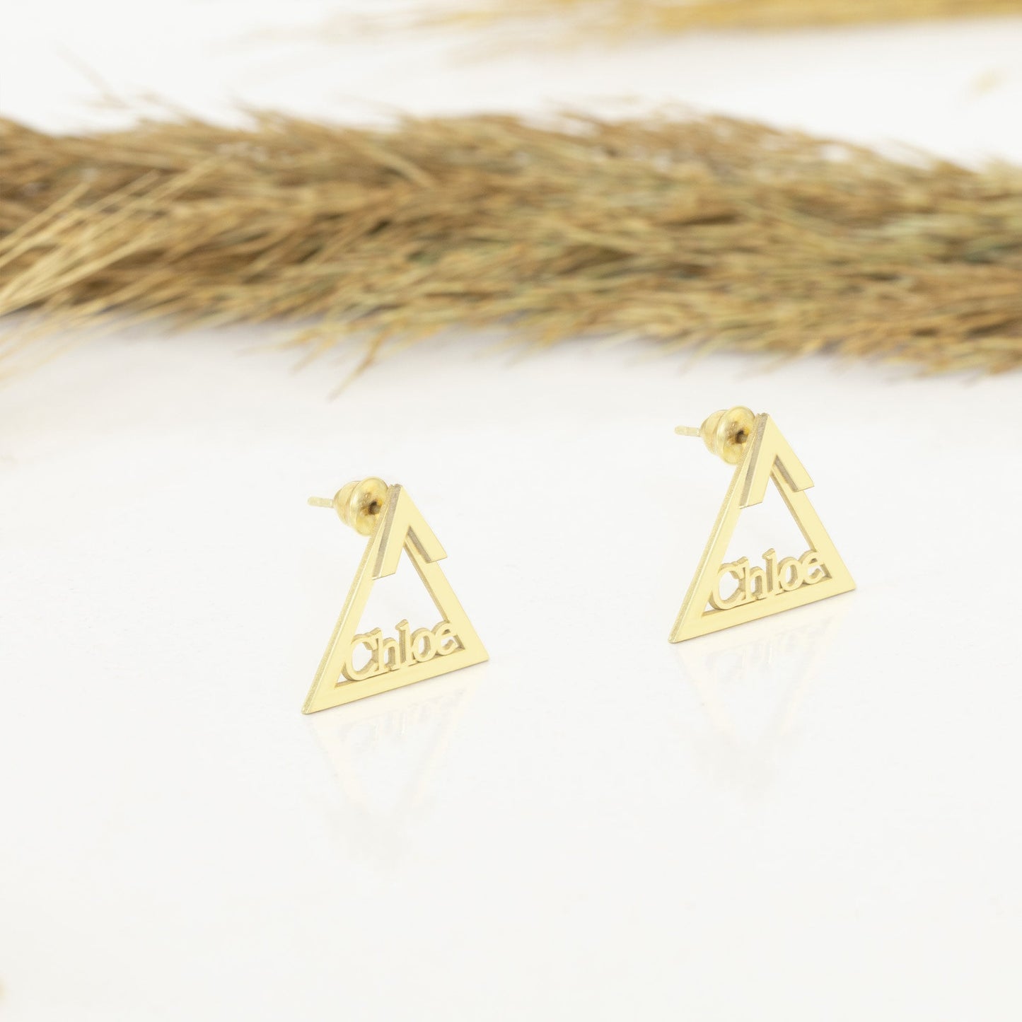 925 Sterling Silver Triangle Ear Jacket Named Earrings