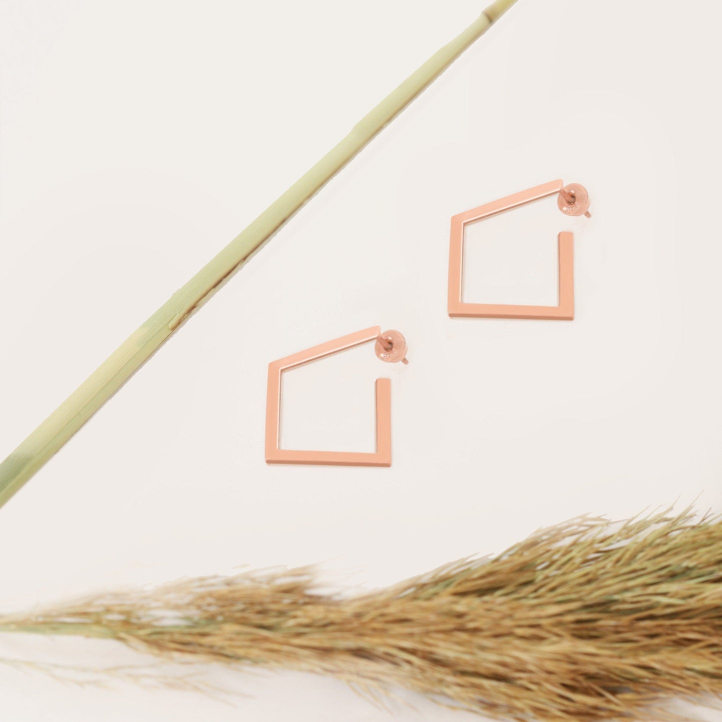 925 Sterling Silver Square Hoop Earrings