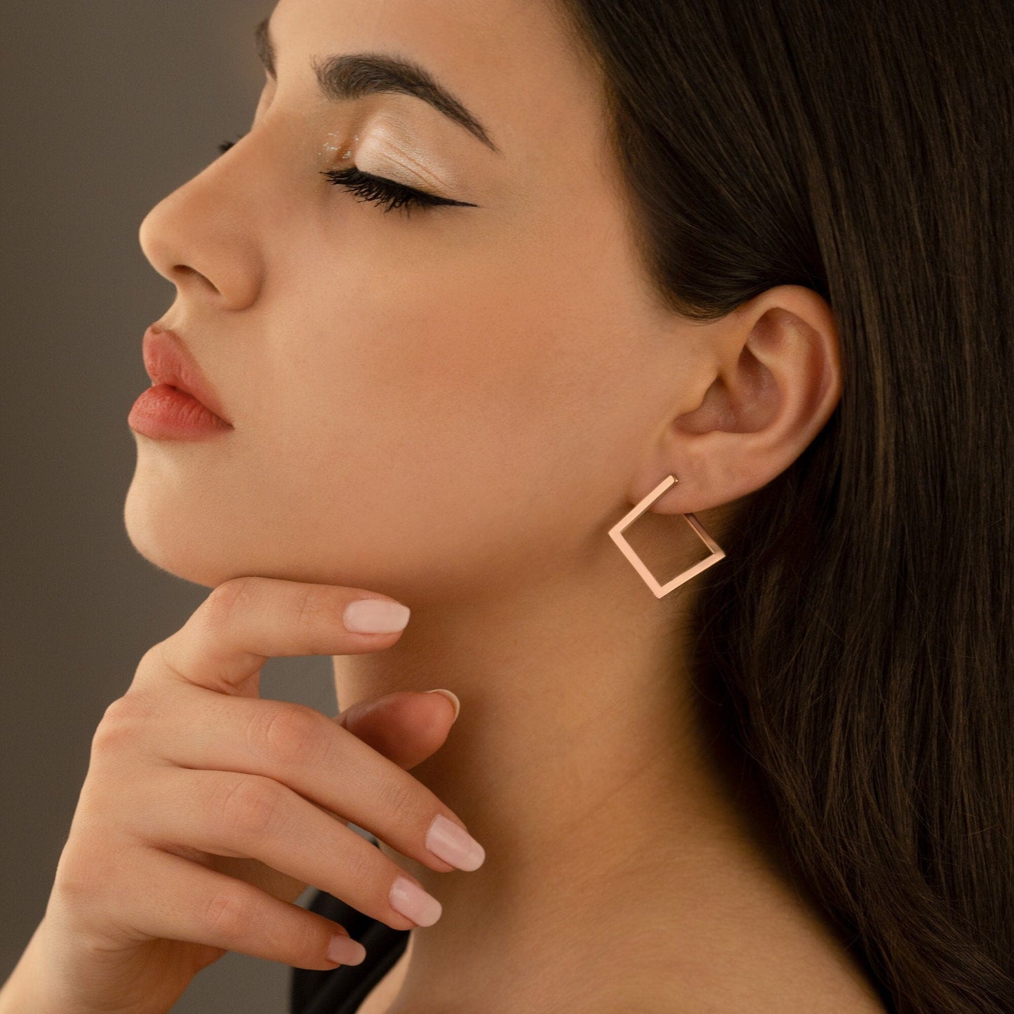 925 Sterling Silver Square Hoop Earrings